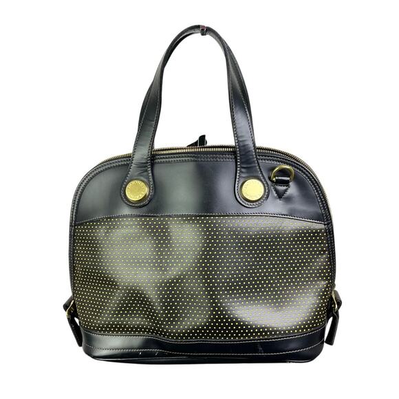 Dooney & Bourke Vintage Cabriolet Satchel Purse Blck Leather Gold Trim Old Money - Picture 2 of 8